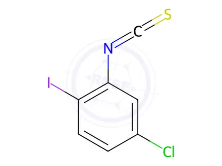 Chemical structure of 4-chloro-1-iodo 2-isothiocyanatobenzene