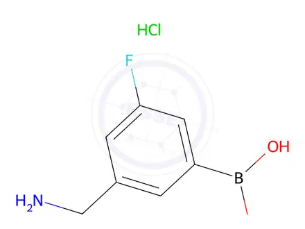 Chemical structure of 3-(Aminomethyl)-5-fluorophenylboronic acid hydrochloride