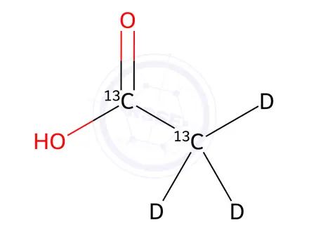 Chemical structure of Acetic Acid-13C2, D3
