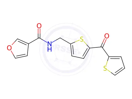 Chemical structure of N-((5-(Thiophene-2-carbonyl)thiophen-2-yl)methyl)furan-3-carboxamide