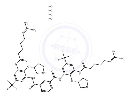 Chemical structure of Brilacidin Tetrahydrochloride