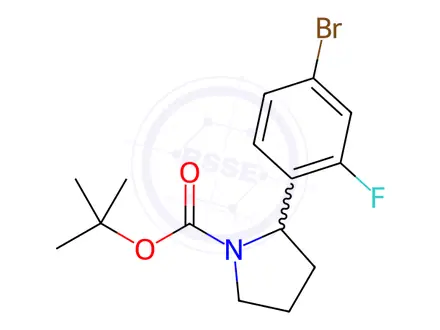 Chemical structure of 1-Boc-2-(4-bromo-2-fluoro-phenyl)-pyrrolidine
