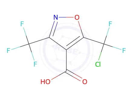 Chemical structure of 5-(Chlorodifluoromethyl)-3-(trifluoromethyl)isoxazole-4-carboxylic acid