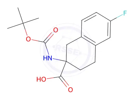 Chemical structure of 2-(Boc-amino)-6-fluoro-1,2,3,4-tetrahydro-naphthalene-2-carboxylic Acid