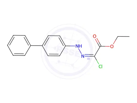 Chemical structure of Ethyl2-(2-biphenylhydrazono)-2-chloroacetate