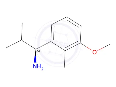 Chemical structure of (S)-1-(3-methoxy-2-methylphenyl)-2-methylpropan-1-amine