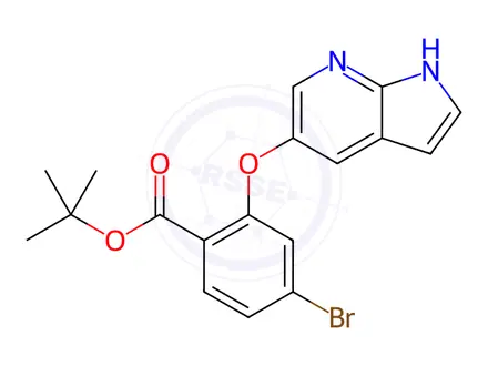 Chemical structure of tert-?Butyl 4-?Bromo-?2-?(1H-?pyrrolo[2,?3-?b]?pyridin-?5-?yloxy)benzoate