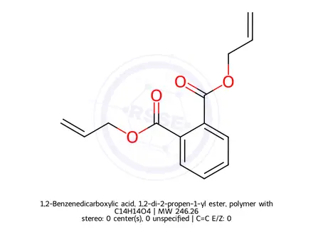 Chemical structure of 1,2-Benzenedicarboxylic acid, 1,2-di-2-propen-1-yl ester, homopolymer