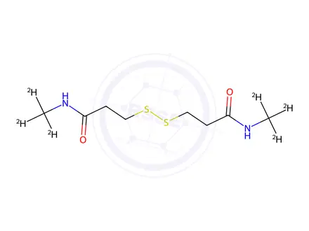 Chemical structure of N,N'-Dimethyl-3,3'-dithiodipropionamide-d6