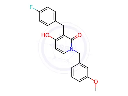 Chemical structure of 3-[(4-Fluorophenyl)methyl]-4-hydroxy-1-[(3-methoxyphenyl)methyl]-1,2-dihydropyridin-2-one