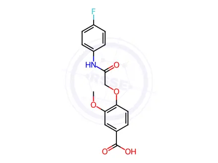 Chemical structure of 4-{[(4-fluorophenyl)carbamoyl]methoxy}-3-methoxybenzoic acid