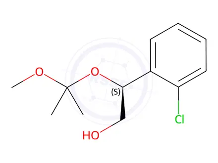Chemical structure of (βS)-2-Chloro-β-(1-methoxy-1-methylethoxy)benzeneethanol