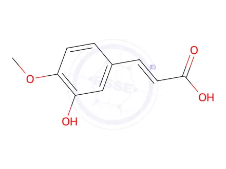 Chemical structure of 3-Hydroxy-4-methoxycinnamic Acid