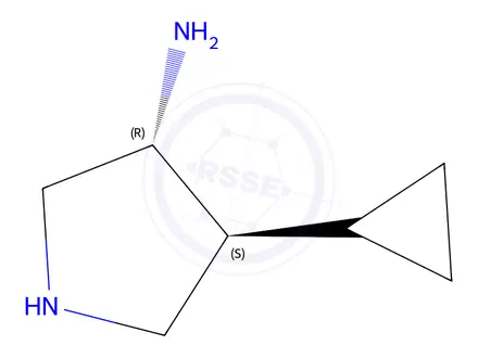 Chemical structure of 3-Pyrrolidinamine,4-cyclopropyl-,trans-(9CI)