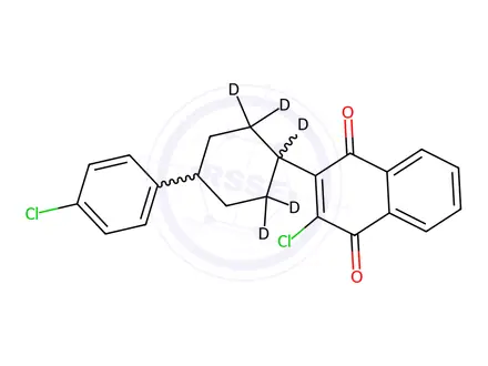 Chemical structure of 2-Chloro-3-[4-(4-chlorophenyl)cyclohexyl-d5]-1,4-naphthalenedione