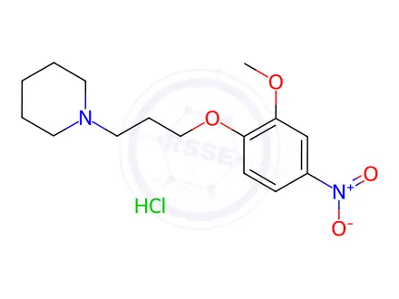 Chemical structure of 1-[3-(2-Methoxy-4-nitrophenoxy)propyl]piperidine hydrochloride
