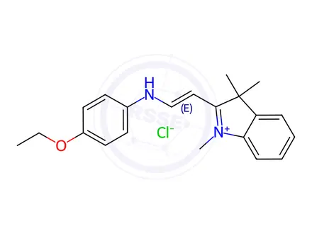 Chemical structure of 2-[2-[(4-ethoxyphenyl)amino]vinyl]-1,3,3-trimethyl-3H-indolium chloride