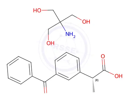 Chemical structure of (R)-Ketoprofen Tromethamine