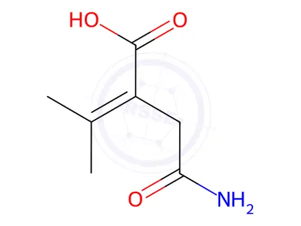 Chemical structure of 2-(2-Amino-2-oxoethyl)-3-methylbut-2-enoic acid