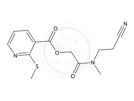 Chemical structure of 2-((2-Cyanoethyl)(methyl)amino)-2-oxoethyl 2-(methylthio)nicotinate