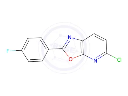 Chemical structure of 5-Chloro-2-(4-fluorophenyl)oxazolo[5,4-b]pyridine
