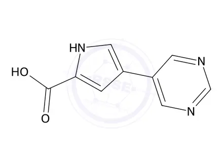 Chemical structure of 4-(Pyrimidin-5-yl)-1H-pyrrole-2-carboxylic acid