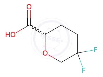 Chemical structure of 5,5-difluorooxane-2-carboxylic acid