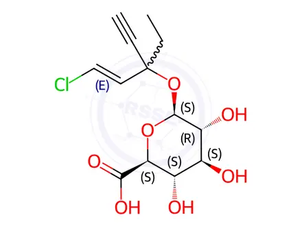 Chemical structure of Ethchlorvynol Impurity 1(Ethchlorvynol Glucuronide)