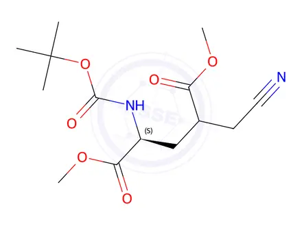 Chemical structure of N-Boc-4-(cyanomethyl)-L-glutamic Acid 1,5-Dimethyl Ester