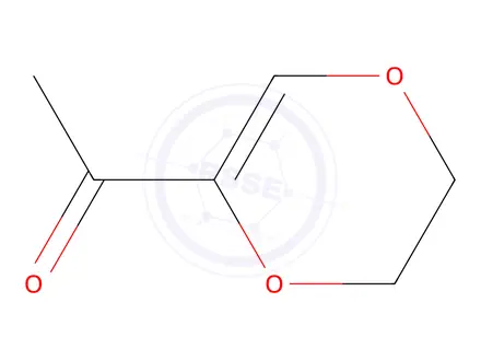 Chemical structure of 1-(5,6-dihydro-1,4-dioxin-2-yl)ethan-1-one