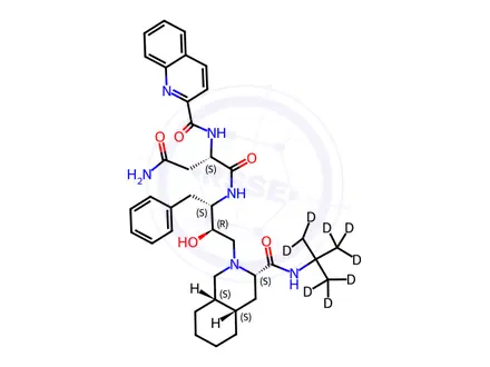 Chemical structure of Saquinavir-d9