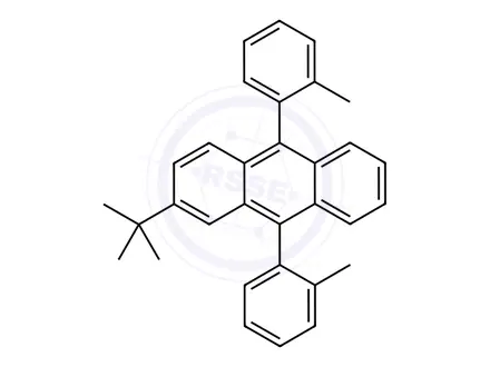 Chemical structure of Anthracene, 2-(1,1-dimethylethyl)-9,10-bis(2-methylphenyl)-