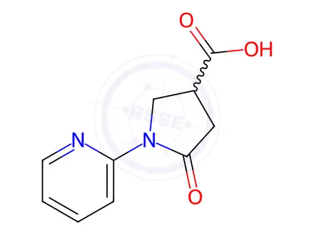 Chemical structure of 5-oxo-1-(2-pyridyl)pyrrolidine-3-carboxylic acid