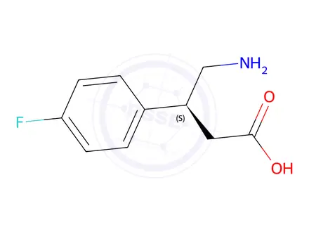 Chemical structure of Benzenepropanoic acid, β-(aminomethyl)-4-fluoro-, (S)- (9CI)