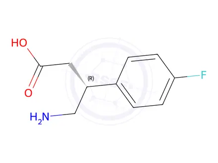 Chemical structure of Benzenepropanoic acid, β-(aminomethyl)-4-fluoro-, (R)- (9CI)