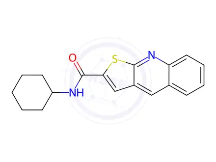 Chemical structure of N-Cyclohexylthieno[2,3-b]quinoline-2-carboxamide
