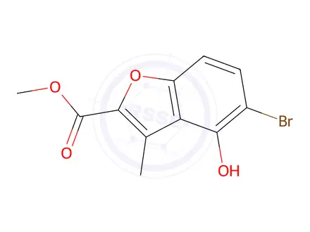 Chemical structure of Methyl 5-bromo-4-hydroxy-3-methylbenzofuran-2-carboxylate