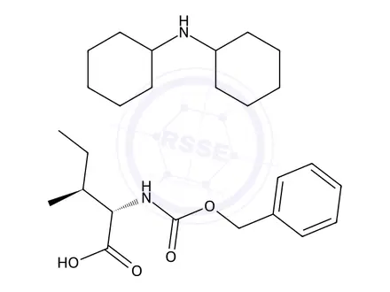 Chemical structure of N-Cbz-L-isoleucine Dicyclohexylamine Salt