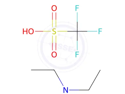 Chemical structure of N-ethyl-N-methylethanamine trifluoromethanesulfonate