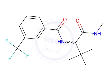 Chemical structure of N-(3,3-dimethyl-1-(methylamino)-1-oxobutan-2-yl)-3-(trifluoromethyl)benzamide