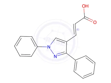 Chemical structure of (E)-3-(1,3-Diphenyl-1H-pyrazol-4-yl)acrylic acid