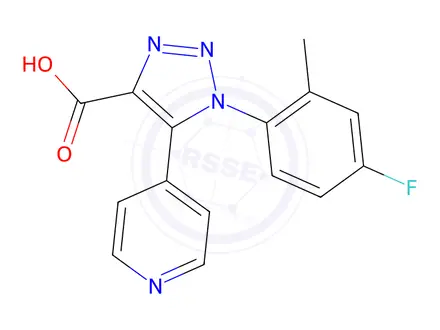 Chemical structure of 1-(4-Fluoro-2-methylphenyl)-5-(pyridin-4-yl)-1H-1,2,3-triazole-4-carboxylic acid
