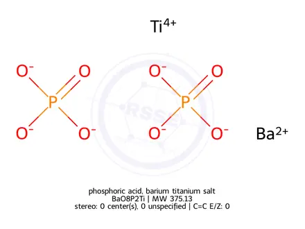 Chemical structure of phosphoric acid, barium titanium salt