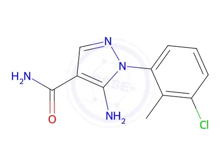 Chemical structure of 5-Amino-1-(3-chloro-2-methylphenyl)-1H-pyrazole-4-carboxamide