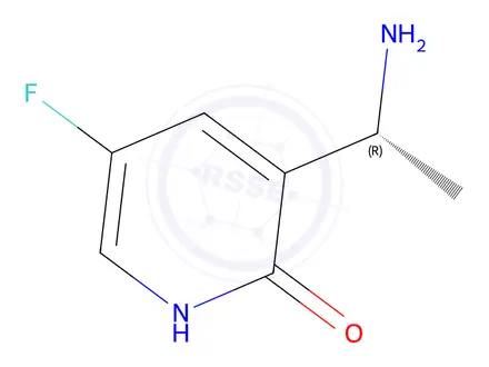 Chemical structure of (R)-3-(1-Aminoethyl)-5-fluoropyridin-2(1H)-one