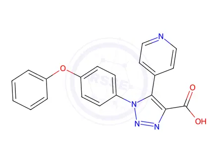 Chemical structure of 1-(4-phenoxyphenyl)-5-pyridin-4-yl-1H-1,2,3-triazole-4-carboxylic acid