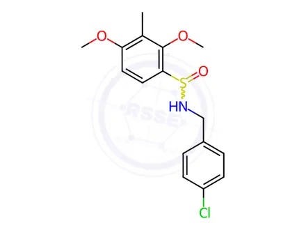 Chemical structure of N-(4-chlorobenzyl)-2,4-dimethoxy-3-methylbenzenesulfinamide