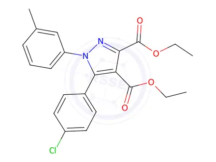 Chemical structure of Diethyl 5-(4-chlorophenyl)-1-(m-tolyl)-1H-pyrazole-3,4-dicarboxylate