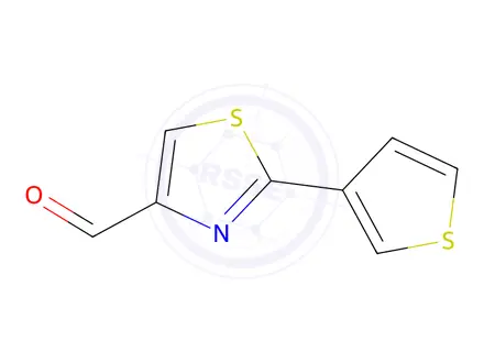 Chemical structure of 2-(Thiophen-3-yl)-1,3-thiazole-4-carbaldehyde