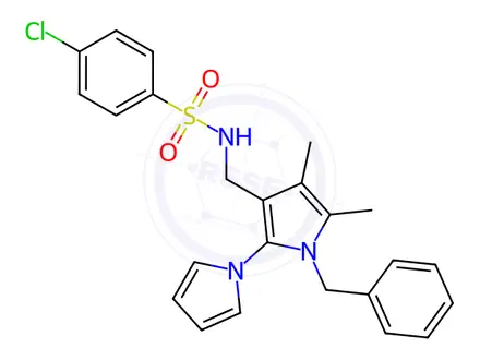Chemical structure of N-({1'-benzyl-4',5'-dimethyl-1'H-[1,2'-bipyrrole]-3'-yl}methyl)-4-chlorobenzene-1-sulfonamide